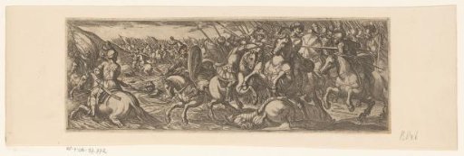 Fighting mounted soldiers by a river