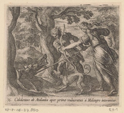 Atalanta and Meleager killing the boar
