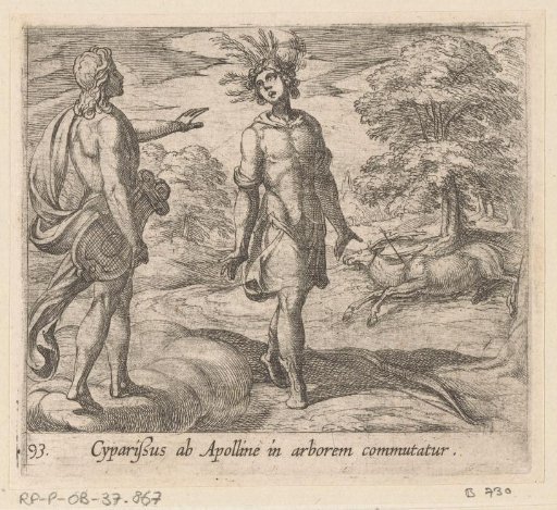 Cyparissus in een cipres veranderd