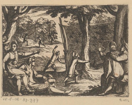 Hunters setting a large trap