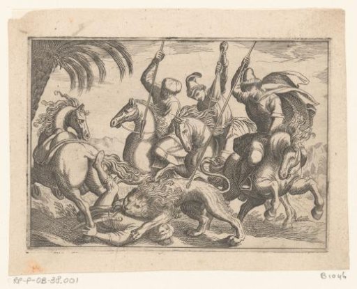 Hunt on a lion in which the lion kills a man
