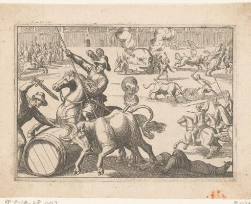 Hunt on bulls in an arena