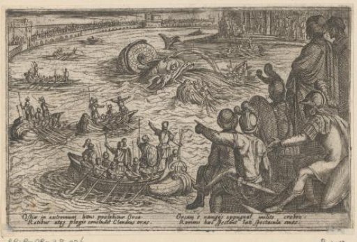 Romans Fighting a Sea Monster