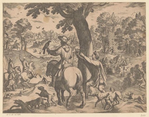 Hunt with falcons on birds
