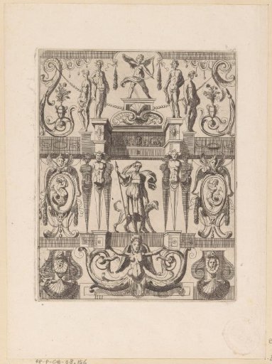 Grotesque ornament with the goddess Diana in the center