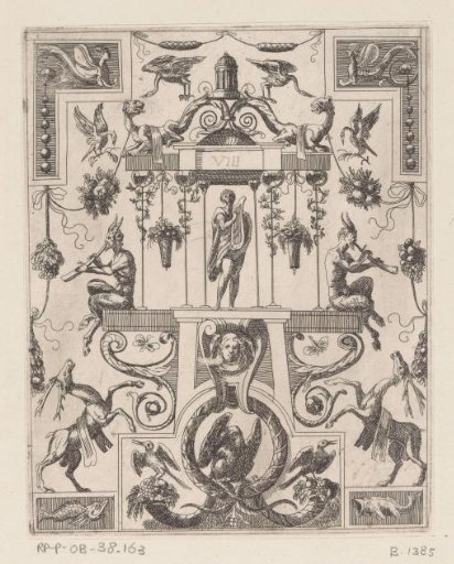 Grotesque ornament with the god Apollo in the center