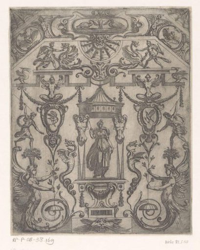 Grotesque ornament with the goddess Juno in the center