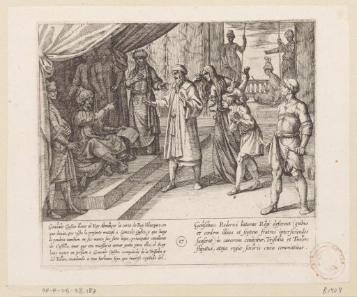 The Moorish king reads the letter ordering the murder of Gonzalo Gustos and the capture of the sons of Lara
