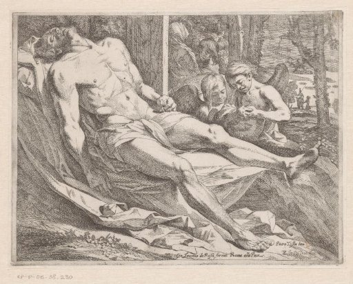 The body of Christ mourned by angels