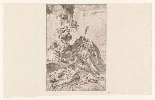 Three Saints as Intercessors for Victims of the Plague