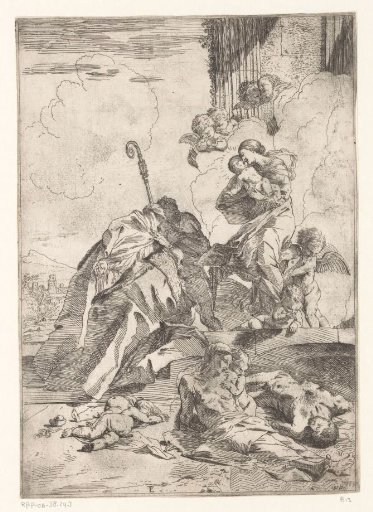 Three Saints as Intercessors for Victims of the Plague