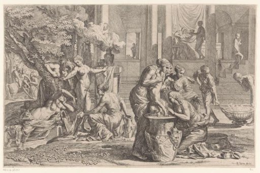 Achilles dipped in the waters of the Styx