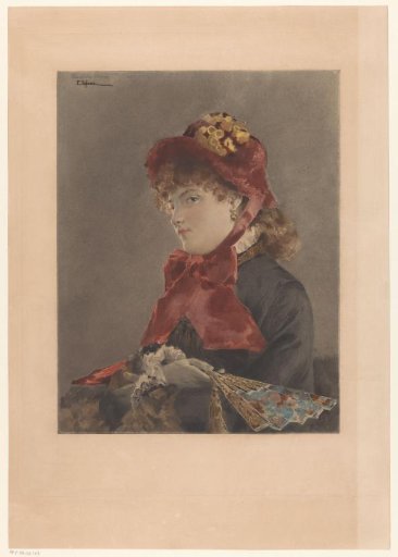 Young woman with a fan
