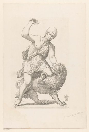 Statue of a Gladiator Fighting a Lion