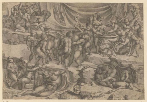 Bacchanaal met putti