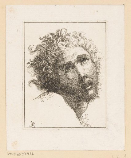 Head of a man with open mouth