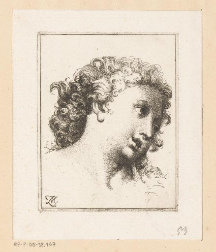 Head of a woman with loose hair