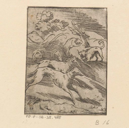 Dogs Chasing a Stag
