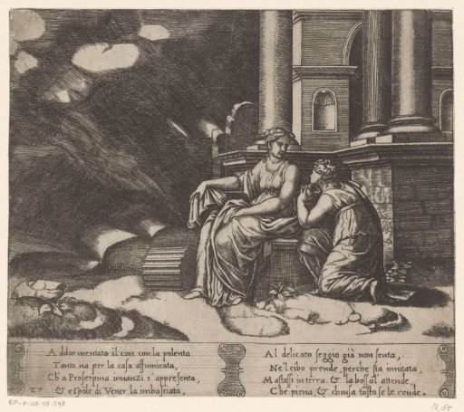 Psyche receives the flask with Proserpina's beauty