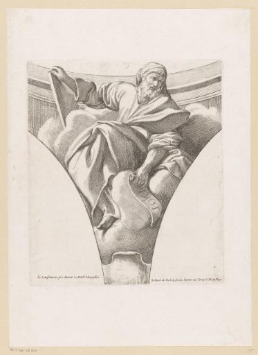 Evangelist with book and scroll