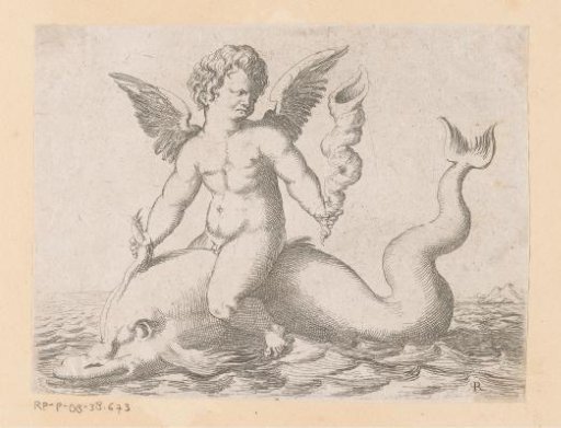Putto on a dolphin