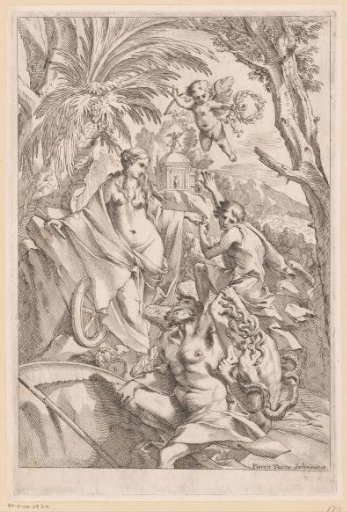 Young man with Fortuna, Father Time and Envy