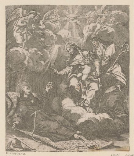 Mary appearing to a saint