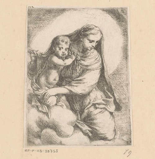 Madonna and Child in the clouds