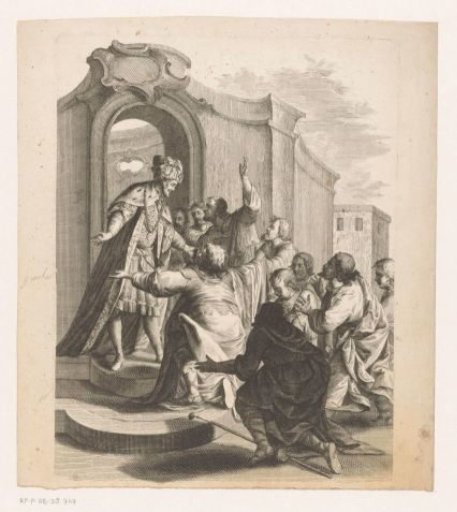 Joseph's Brothers Kneeling Before Him in Egypt