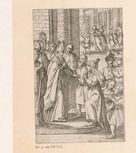 Supplicating man and woman