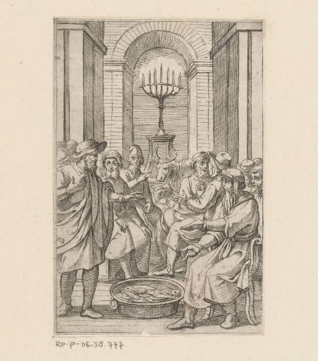 Jewish men in a temple
