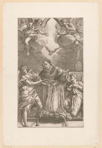 Saint with angels