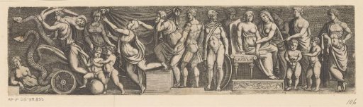Frieze with men, women and children