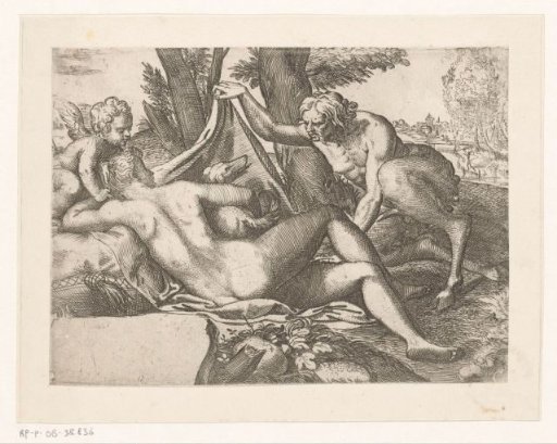 Sleeping Venus Spied Upon by a Satyr