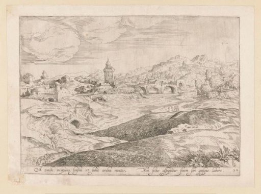 River Landscape with Settlement