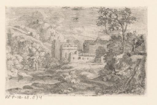 Hilly Landscape with Buildings