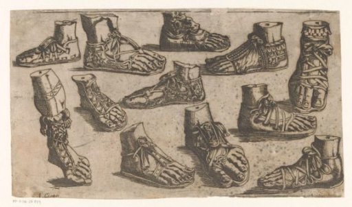 Twelve Feet with Roman Sandals