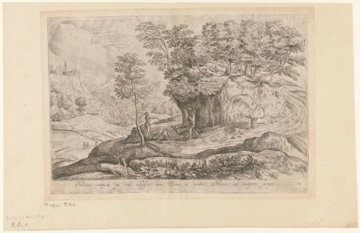 Landscape with hunters