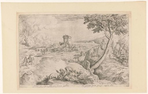 Landscape with a spinning shepherdess