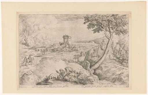 Landscape with a spinning shepherdess