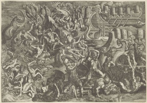 Naval Battle between the Trojans and the Greeks