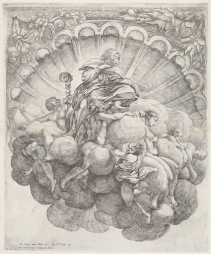Bishop surrounded by seven angels