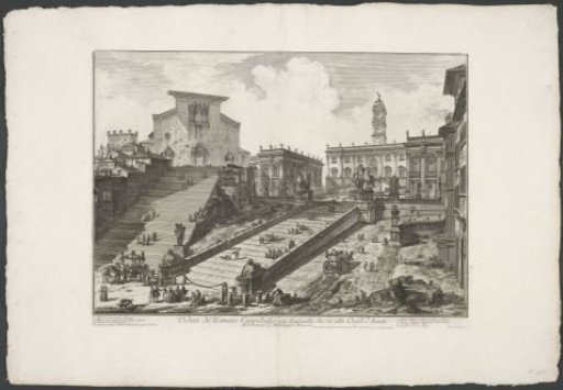 Stairs to Piazza del Campidoglio and Santa Maria in Aracoeli in Rome