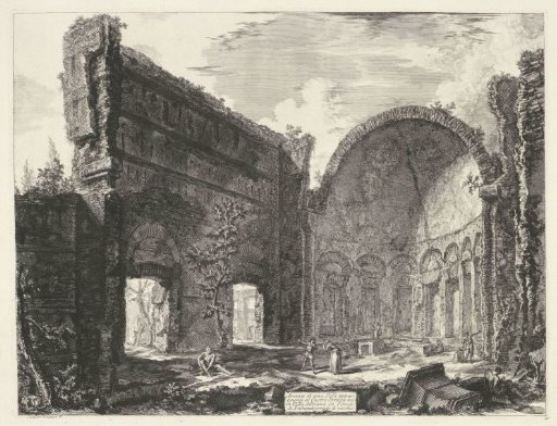 Library in the Villa Adriana in Tivoli