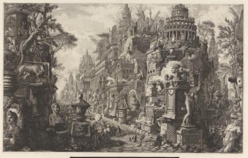 Frontispiece with a fantasy depiction of the Via Appia Antica