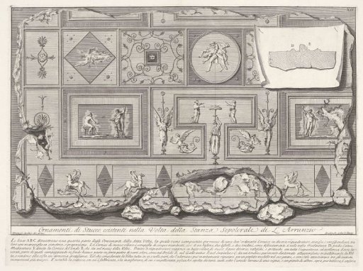 Part of the ornamental ceiling of the tomb of the Arruntius family