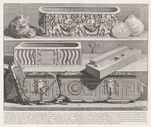 Fragments from the tomb opposite San Sebastiano fuori le Mura in Rome
