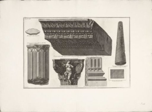 Cornice and column remains from Albano