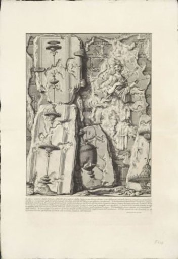 Fragments of painted walls from the Pyramid of Cestius in Rome