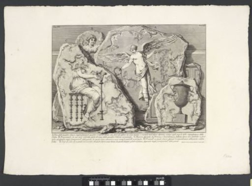 Fragments of painted walls from the Pyramid of Cestius in Rome